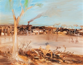 KELLY AT STRINGYBARK CREEK by Sidney Nolan